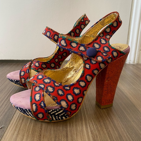 Irregular Choice Mutiny! Red Dot Platform Heels, Sz 38 - Picture 8 of 9